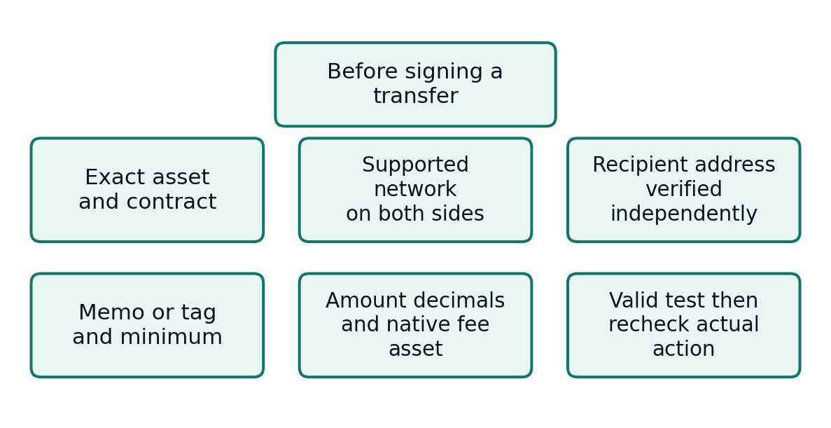 Six transfer checks sit below a before-signing heading.
